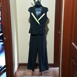 Vintage Pinstriped Vested Suit